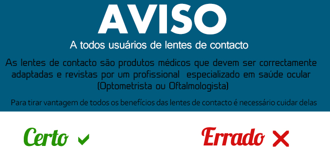 certos e errados na manutenção de lentes de contacto