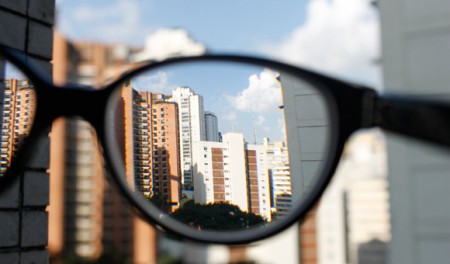 A visão através de uns óculos