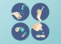 manutenção das lentes de contato